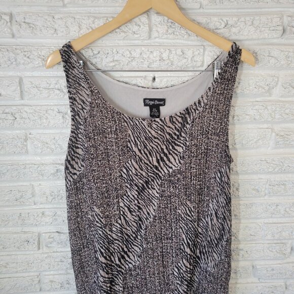 Maggie Barnes Womens Top 0X 14 16 Tank Black Tan Animal Print ANI74XE - Picture 3 of 7